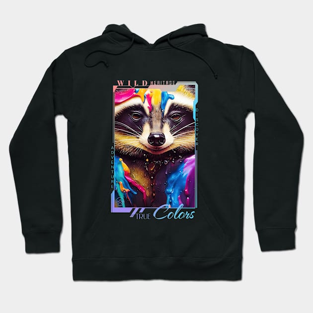 Raccoon  Animal Discovery Adventure Nature Planet Earth Paint Hoodie by Cubebox